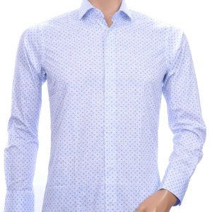 Corrino trendy slim fit allover modern dessin heren overhemd Wit