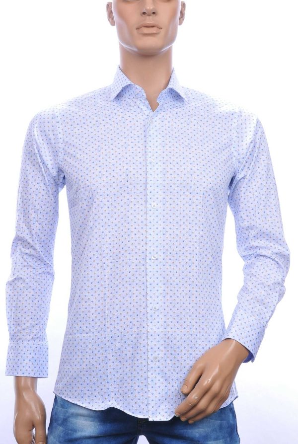 Corrino trendy slim fit allover modern dessin heren overhemd Wit