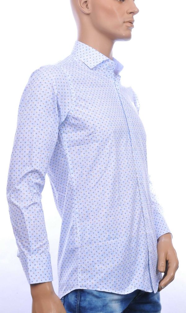 Corrino trendy slim fit allover modern dessin heren overhemd Wit