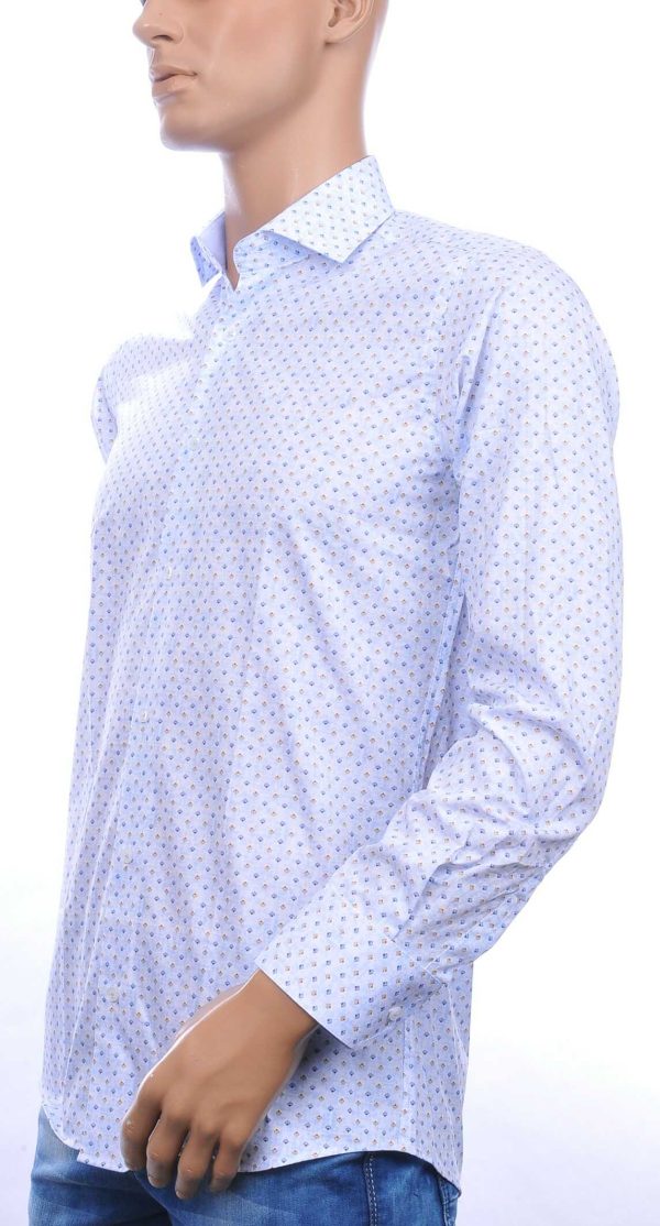 Corrino trendy slim fit allover modern dessin heren overhemd Wit