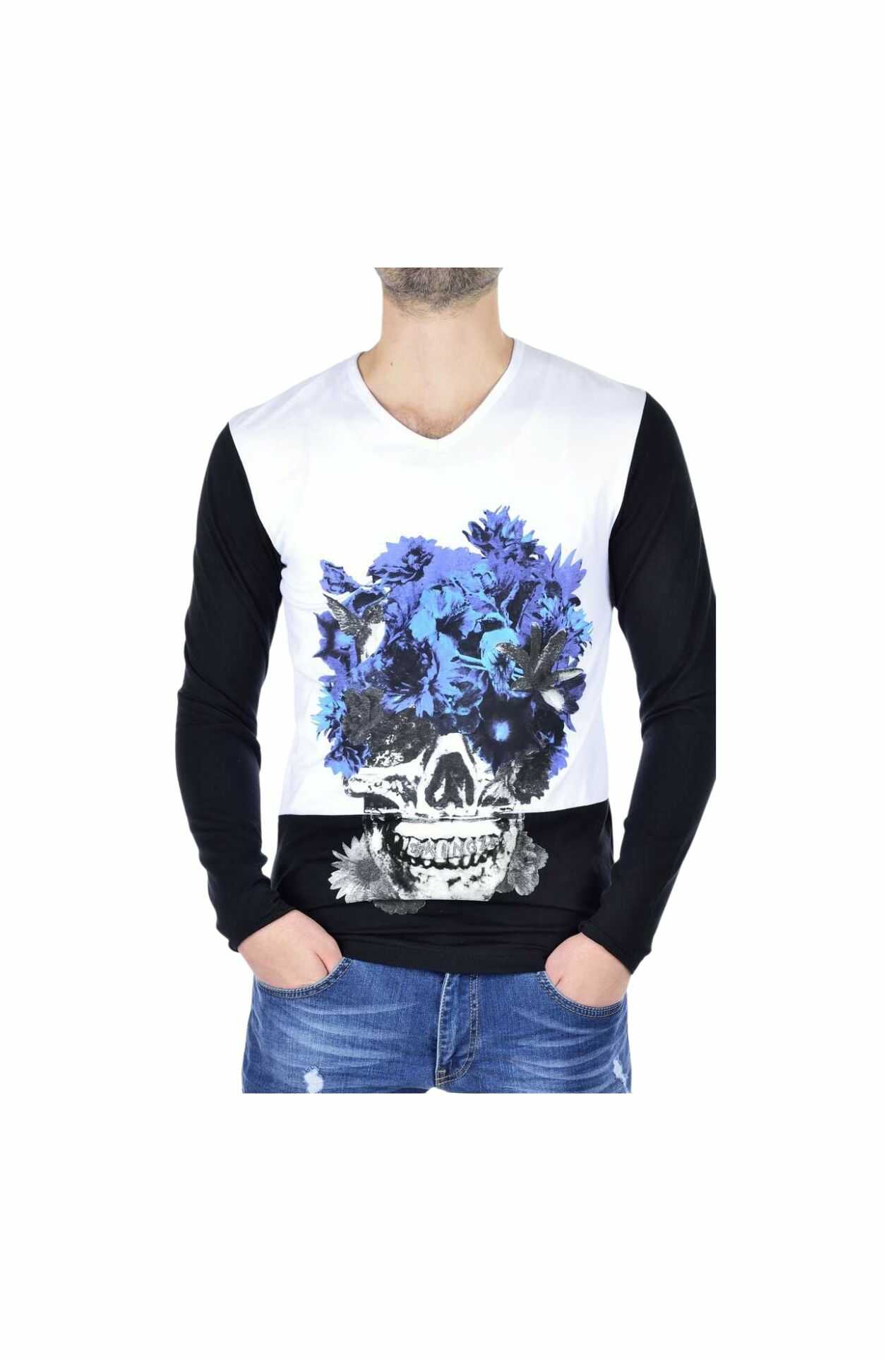 heren skull sweatshirt, v hals heren sweatshirt, streetwear sweater heren, graphic sweatshirt heren, skull sweater heren, urban sweatshirt heren, kingz sweatshirt, trendy heren sweater, casual sweater heren, streetwear kleding heren, online sweatshirt kopen, sweatshirt kopen in Nijmegen, Goedkoop heren sweatshirt, Charra, heren Kleding in Nijmegen, CHARRA, ZARA, COEF, CHASIN, WAM DENIM