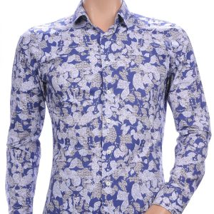 HAUPT OLYMP State of Art Blue Industry A fish named fred Wolff Blitz Moncler DIOR Philipp Plein PRADA Louis Vuitton GUCCI VERSACE KENZO Dsquared2 Levi's CHASIN G-STAR DOLCE & GABBANA DIESEL PME LEGEND WAM DENIM LACOSTE trendy modern fit heren overhemd met funky dessin Navy