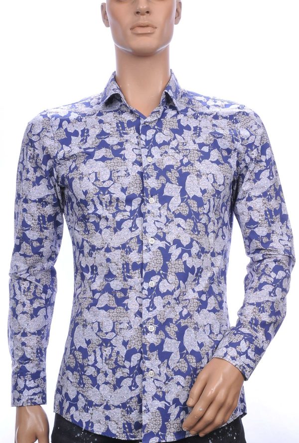 HAUPT OLYMP State of Art Blue Industry A fish named fred Wolff Blitz Moncler DIOR Philipp Plein PRADA Louis Vuitton GUCCI VERSACE KENZO Dsquared2 Levi's CHASIN G-STAR DOLCE & GABBANA DIESEL PME LEGEND WAM DENIM LACOSTE trendy modern fit heren overhemd met funky dessin Navy