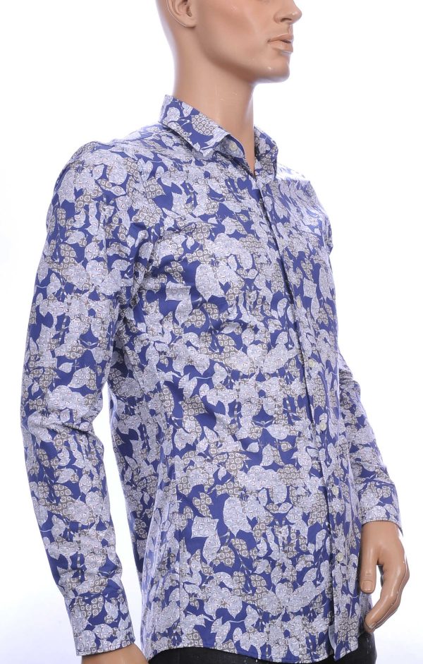 HAUPT OLYMP State of Art Blue Industry A fish named fred Wolff Blitz Moncler DIOR Philipp Plein PRADA Louis Vuitton GUCCI VERSACE KENZO Dsquared2 Levi's CHASIN G-STAR DOLCE & GABBANA DIESEL PME LEGEND WAM DENIM LACOSTE trendy modern fit heren overhemd met funky dessin Navy