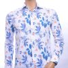 ARYA allover bloemen patroon Italiaans getailleerd overhemd Wit