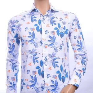ARYA allover bloemen patroon Italiaans getailleerd overhemd Wit
