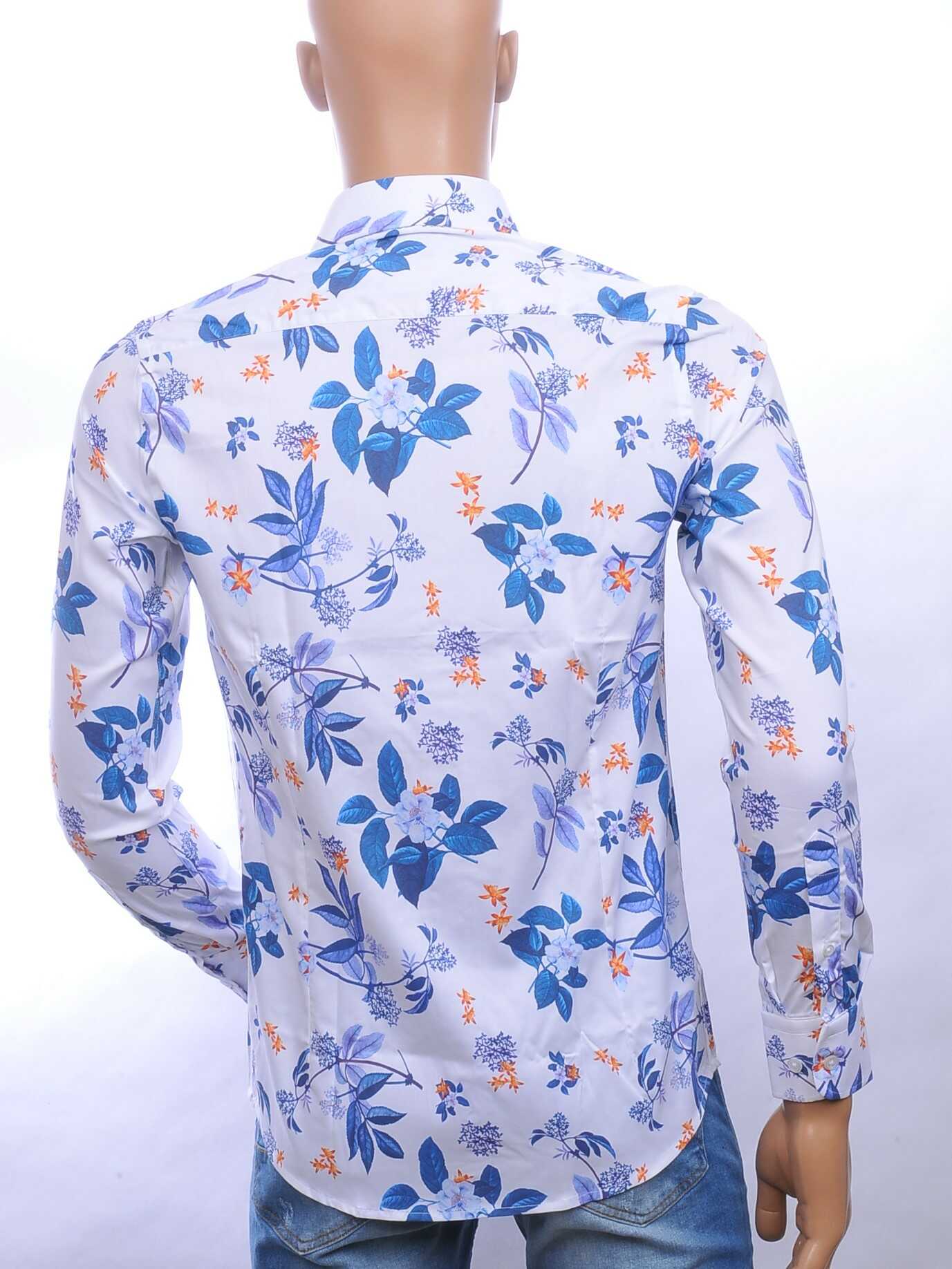 ARYA allover bloemen patroon Italiaans getailleerd overhemd Wit