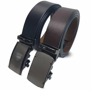 E-BELT Luxe Italiaanse Rundleer Automatische Jeansriem - Bruin