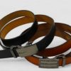 E-BELT Luxe Italiaanse Rundleer Automatische Jeansriem - Bruin