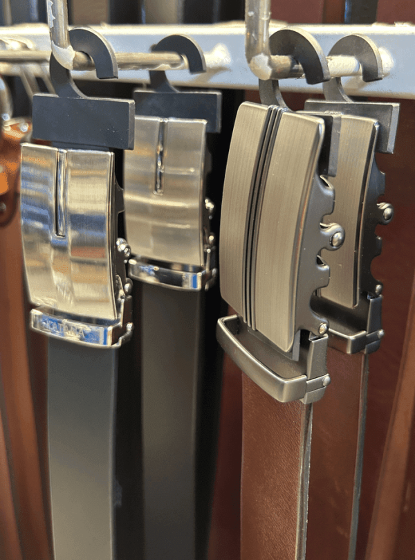 E-BELT Luxe Italiaanse Rundleer Automatische Jeansriem - Bruin