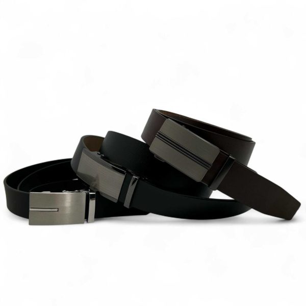 E-BELT Luxe Italiaanse Rundleer Automatische Jeansriem - Zwart