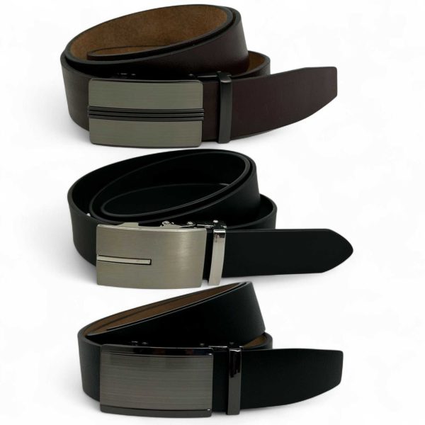 E-BELT Luxe Italiaanse Rundleer Automatische Jeansriem - Zwart
