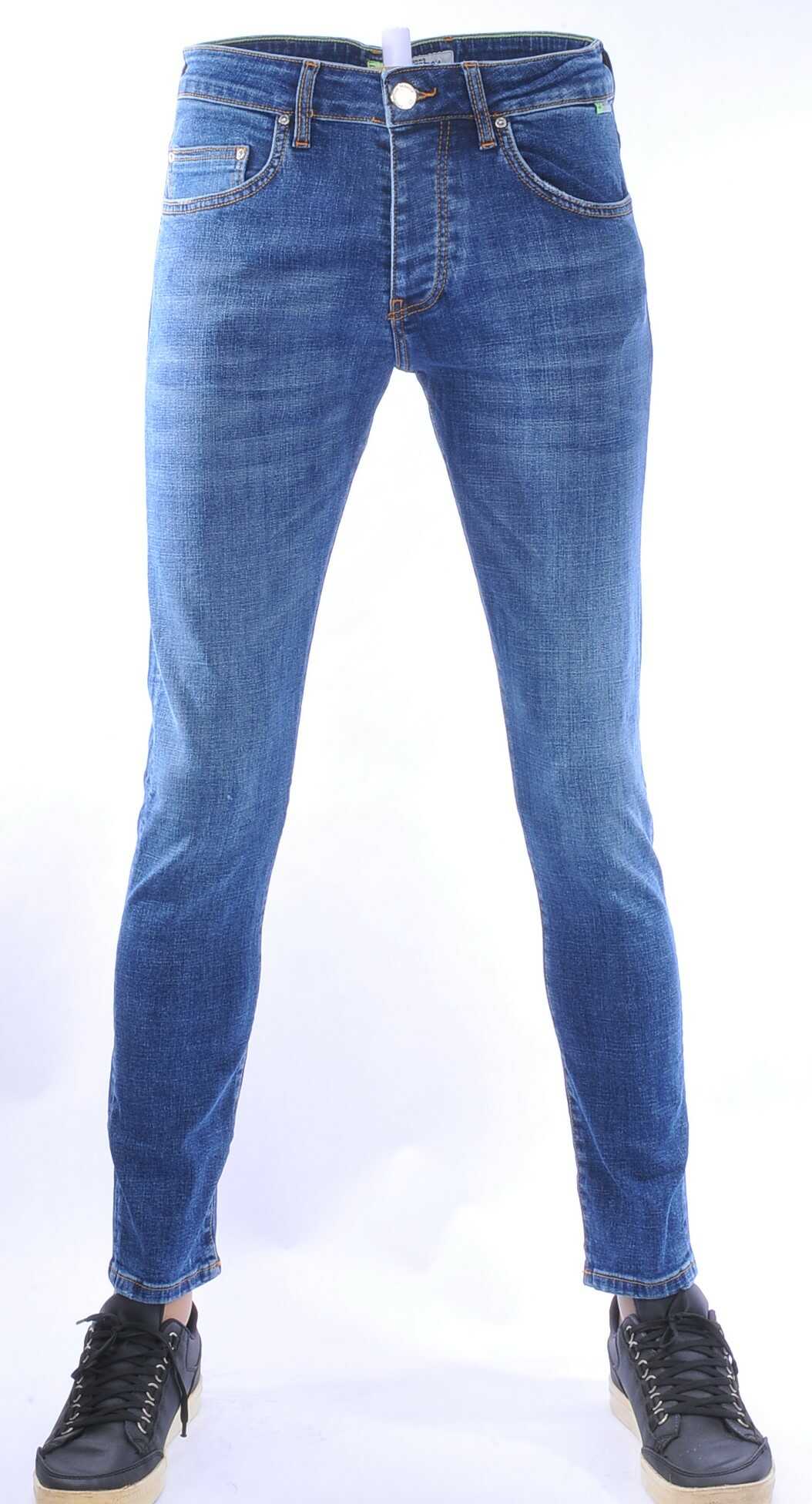 AMSTERDAM PREMIUM Trendy Vintage Wassing Slim Fit Stretch Heren Jeans – Blauw | Moderne, Stoere en Comfortabele Heren Jeans