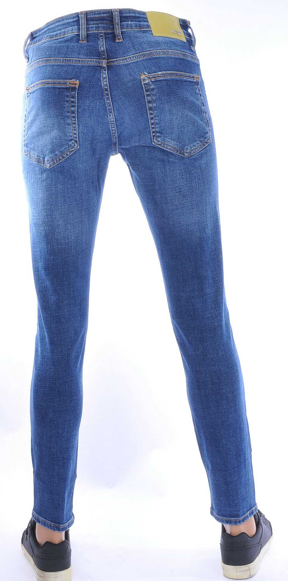 AMSTERDAM PREMIUM Trendy Vintage Wassing Slim Fit Stretch Heren Jeans – Blauw | Moderne, Stoere en Comfortabele Heren Jeans