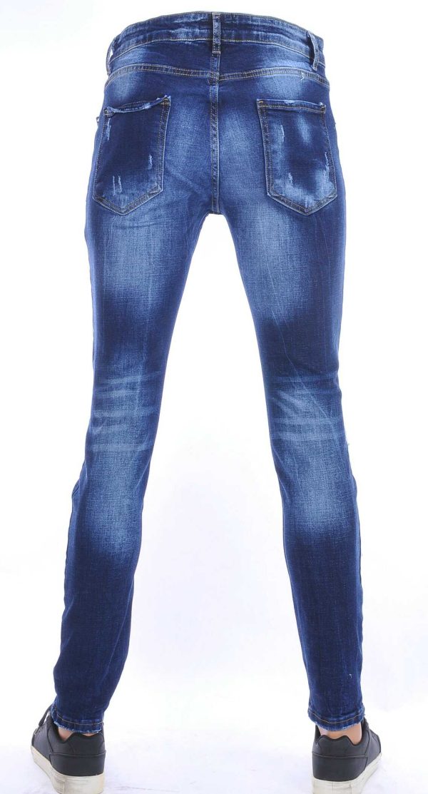 ICON trendy gescheurde slim fit heren jeans Blauw