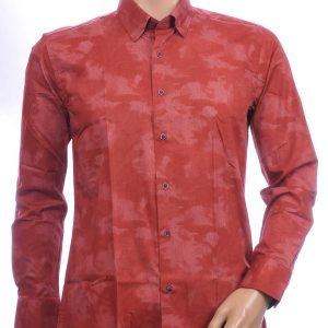 Corrino Italiaanse getailleerd slim fit allover schaduw dessin heren overhemd Bordeaux