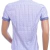GABANO slim fit allover multi kleur fashion dessin korte mouwen heren gestreept overhemd Blauw