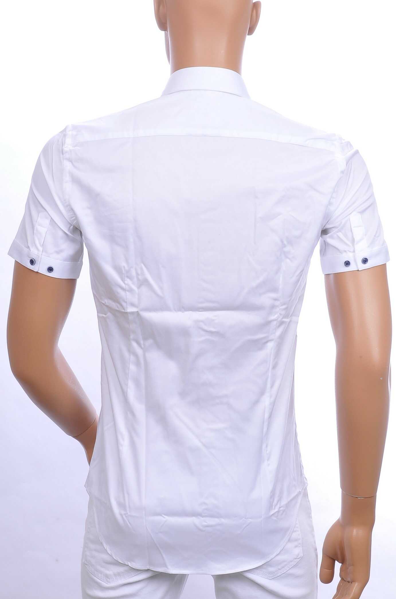 GABANO slim fit effen kleur korte mouwen heren overhemd Wit