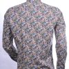 JUST MEN Italiaanse slim fit allover bladeren dessin heren overhemd Khaki