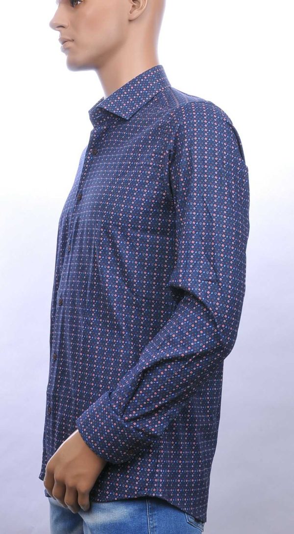 CORRINO slim fit allover paisley dessin heren overhemd Navy