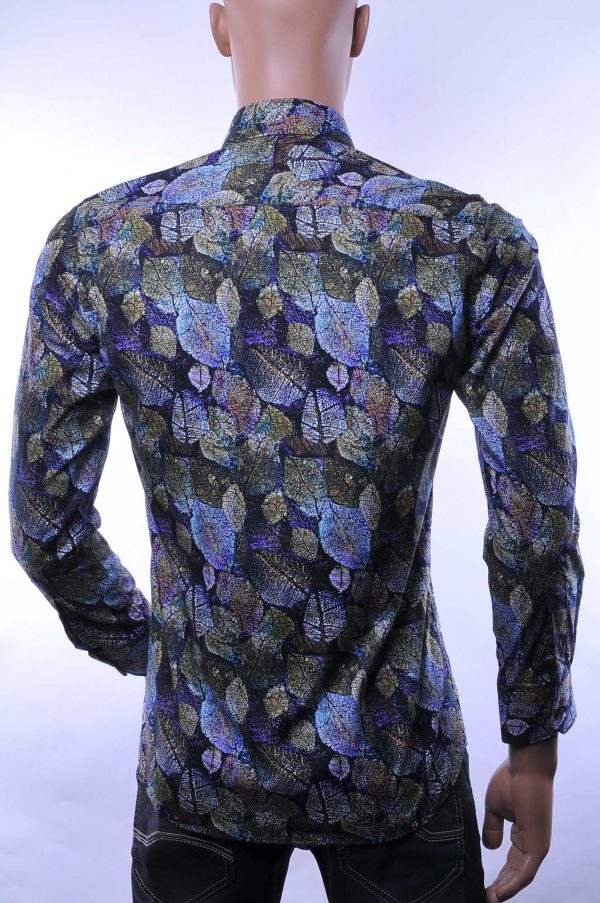 Corrino Wolff Blitz Moncler DIOR Philipp Plein PRADA Louis Vuitton GUCCI VERSACE KENZO Dsquared2 Levi's CHASIN G-STAR DOLCE & GABBANA DIESEL PME LEGEND WAM DENIM LACOSTE trendy modern fit allover bladeren dessin heren overhemd Groen