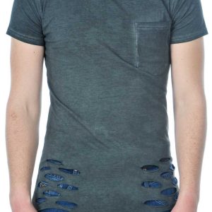 San Tiago exclusieve slim fit lange heren T-Shirt Antraciet