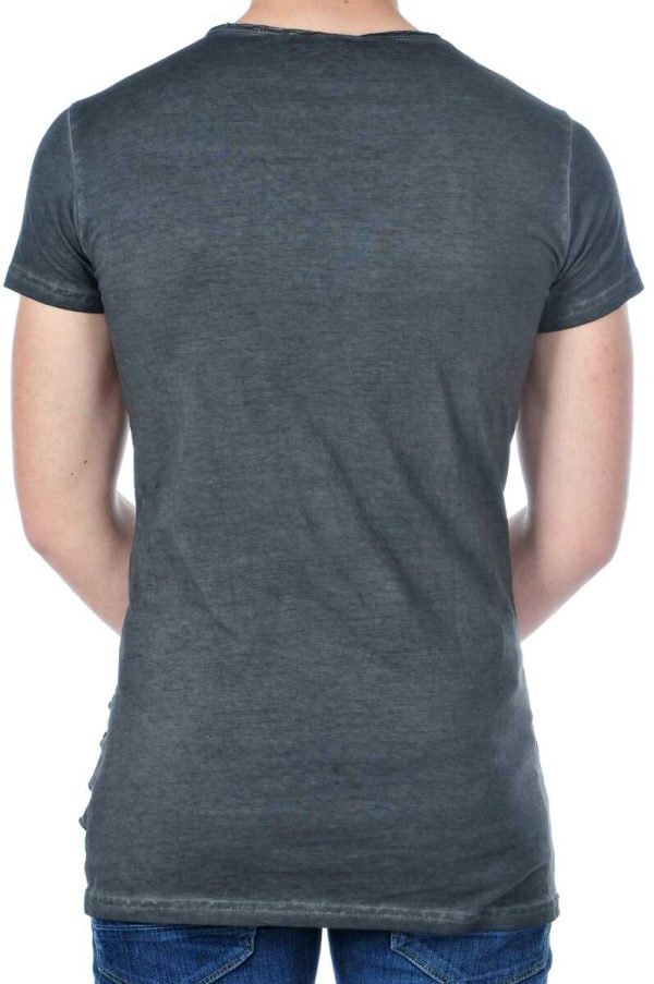 San Tiago exclusieve slim fit lange heren T-Shirt Antraciet