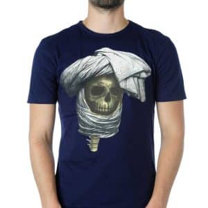 Ricardi heren T-shirt skull donkerblauw met grote print