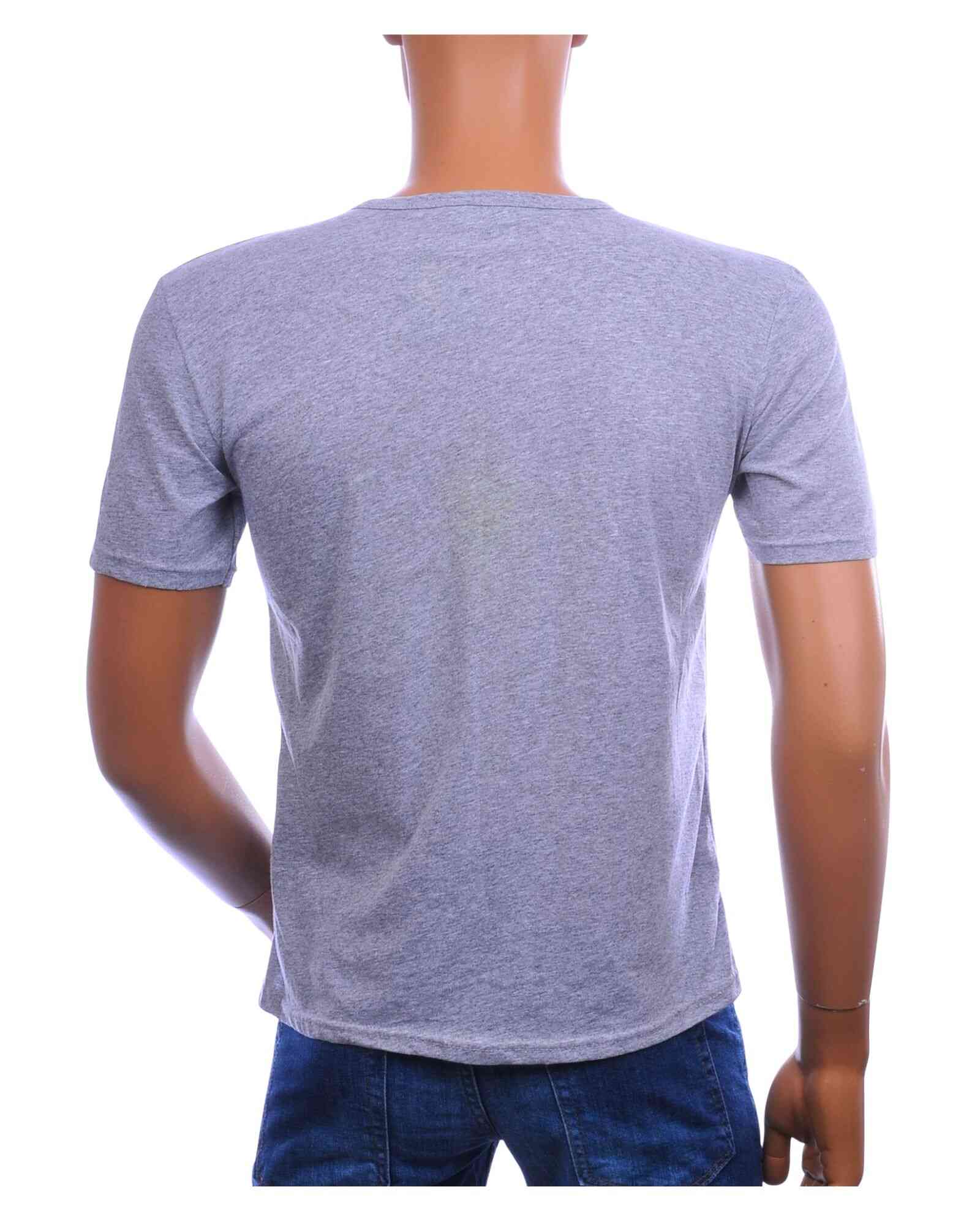Achterkant grijs Ricardi heren T-shirt effen Modern Fit