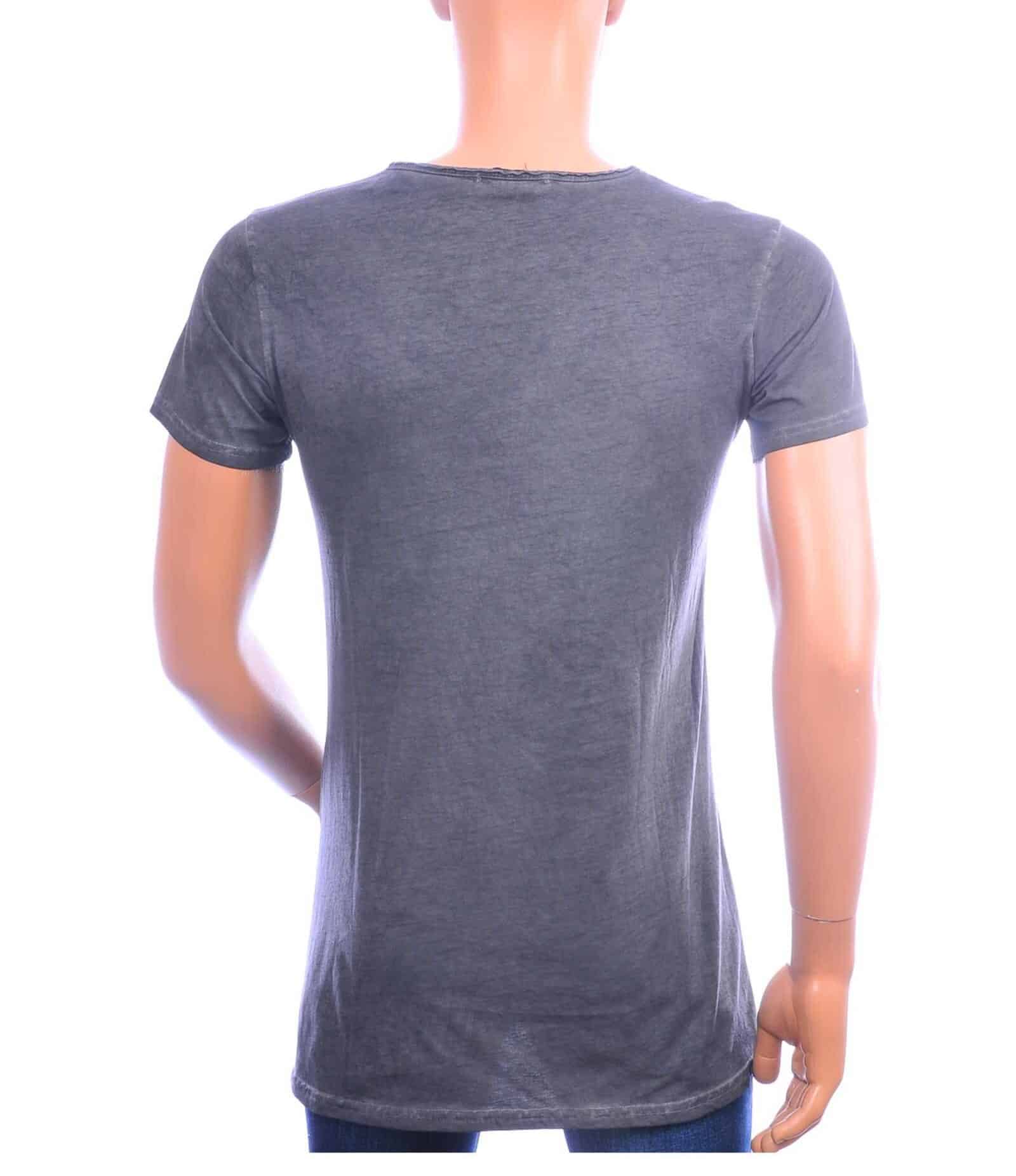 Achterkant San Tiago longline T-shirt heren antraciet vintage look