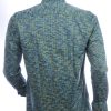 Corrino Italiaanse getailleerd slim fit allover dessin heren overhemd Groen