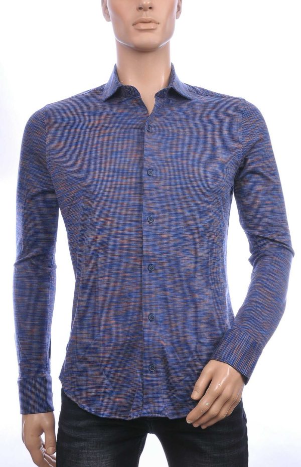 Corrino Italiaanse getailleerd slim fit allover dessin heren overhemd Bruin