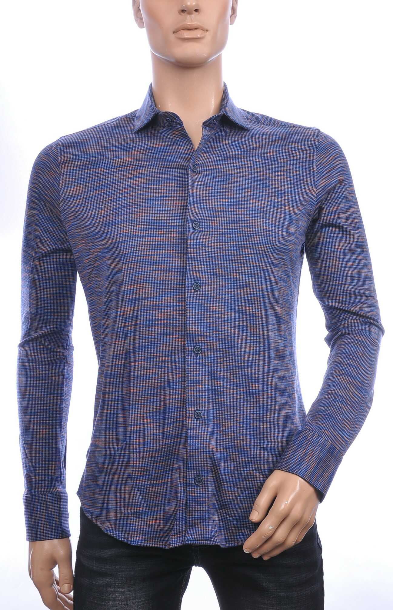 Corrino Italiaanse getailleerd slim fit allover dessin heren overhemd Bruin