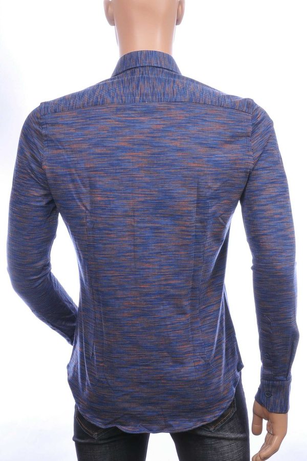 Corrino Italiaanse getailleerd slim fit allover dessin heren overhemd Bruin