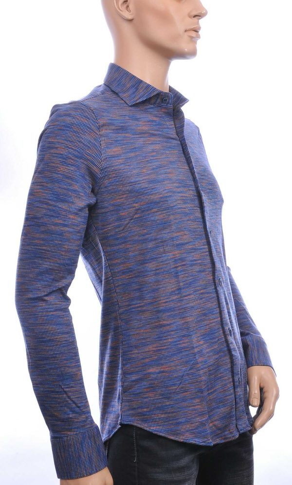Corrino Italiaanse getailleerd slim fit allover dessin heren overhemd Bruin