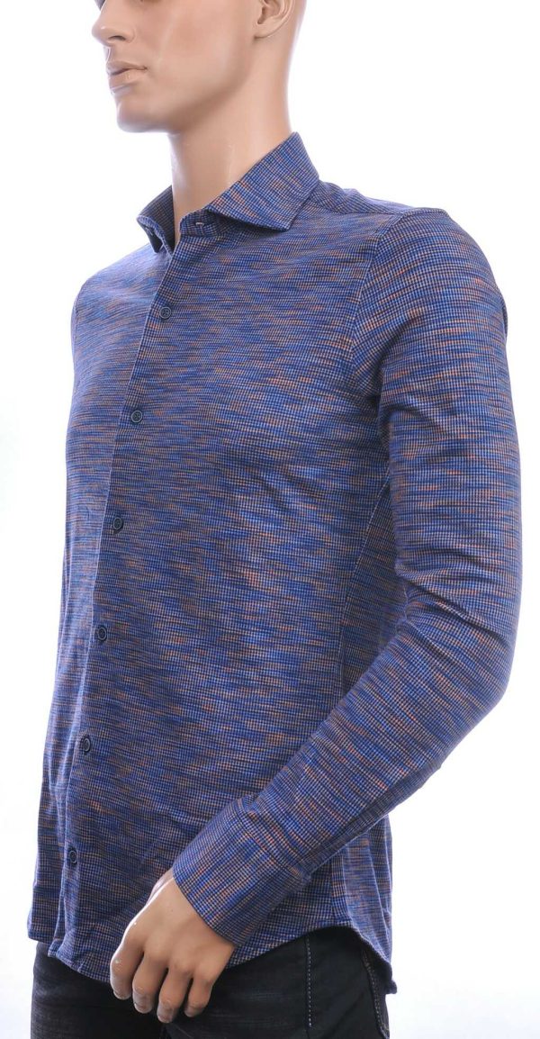 Corrino Italiaanse getailleerd slim fit allover dessin heren overhemd Bruin