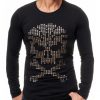 Red Bridge trendy heren skull sweatshirt met studs, R120 Zwart
