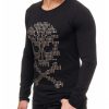 Red Bridge trendy heren skull sweatshirt met studs, R120 Zwart