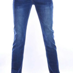 TRUE RISE trendy gewassen slim fit stretch heren jeans Blauw