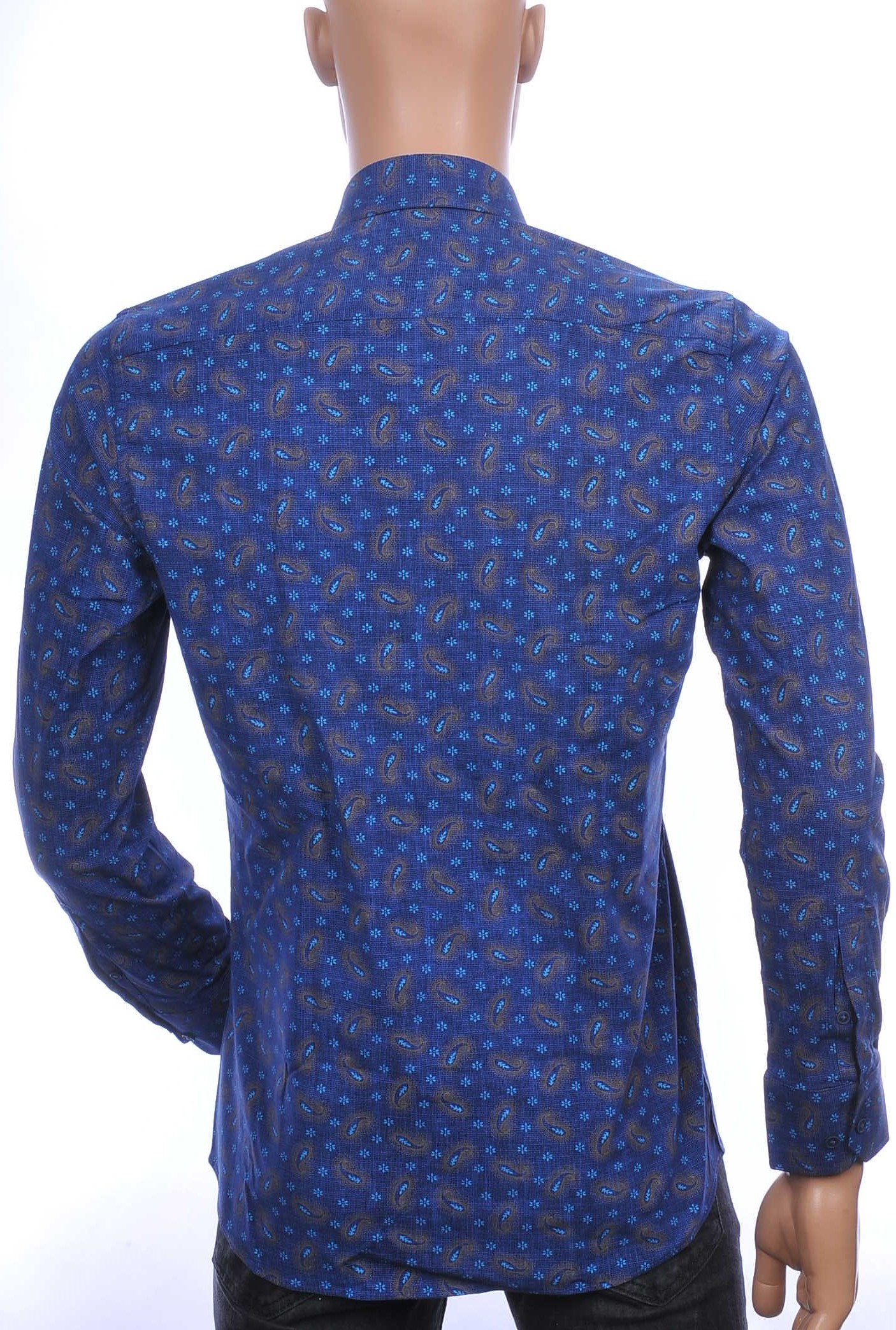 Corrino A Fish Named Fred Wolff Blitz Louis Vuitton GUCCI VERSACE KENZO Dsquared2 Levi's CHASIN G-STAR DOLCE & GABBANA DIESEL PME LEGEND WAM DENIM LACOSTE regular fit allover paisley bloemen dessin heren overhemd met borstzak Navy-Blauw