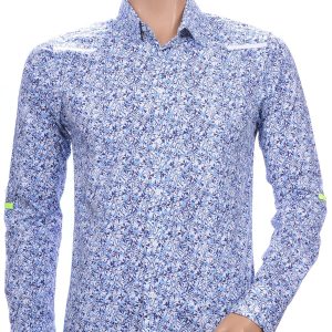 Pazzo OLYMP State of Art Blue Industry A fish named fred Wolff Blitz Moncler DIOR Philipp Plein PRADA Louis Vuitton GUCCI VERSACE KENZO Dsquared2 Levi's CHASIN G-STAR DOLCE & GABBANA DIESEL PME LEGEND WAM DENIM LACOSTE trendy allover modern dessin heren overhemd Blauw