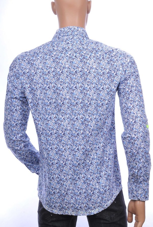 Pazzo OLYMP State of Art Blue Industry A fish named fred Wolff Blitz Moncler DIOR Philipp Plein PRADA Louis Vuitton GUCCI VERSACE KENZO Dsquared2 Levi's CHASIN G-STAR DOLCE & GABBANA DIESEL PME LEGEND WAM DENIM LACOSTE trendy allover modern dessin heren overhemd Blauw