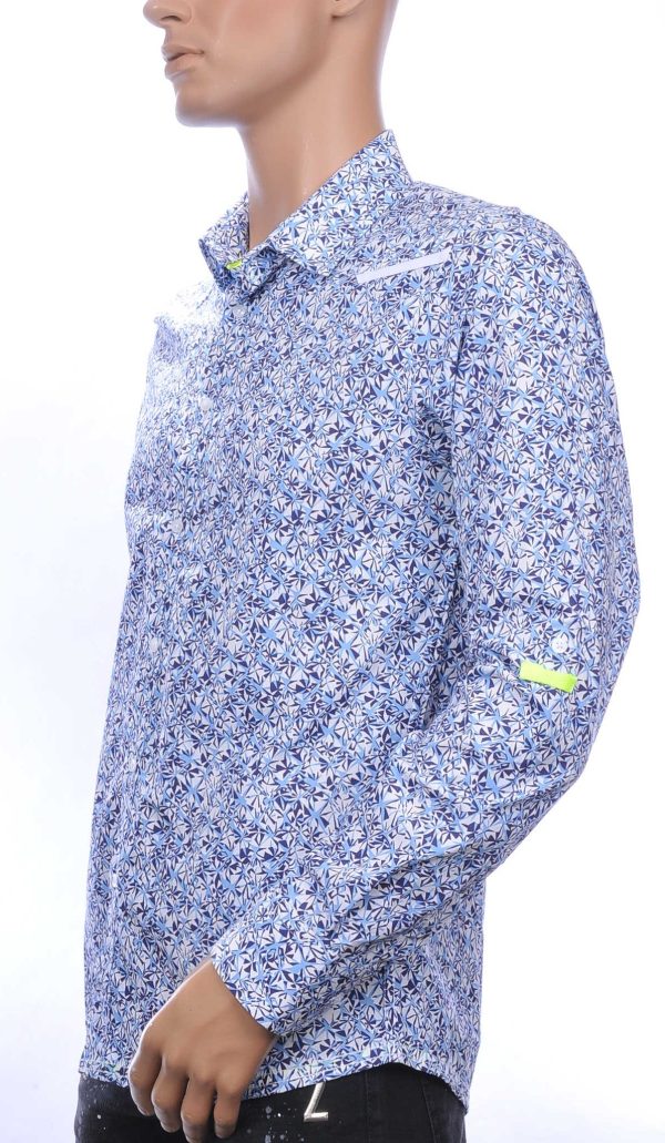 Pazzo OLYMP State of Art Blue Industry A fish named fred Wolff Blitz Moncler DIOR Philipp Plein PRADA Louis Vuitton GUCCI VERSACE KENZO Dsquared2 Levi's CHASIN G-STAR DOLCE & GABBANA DIESEL PME LEGEND WAM DENIM LACOSTE trendy allover modern dessin heren overhemd Blauw