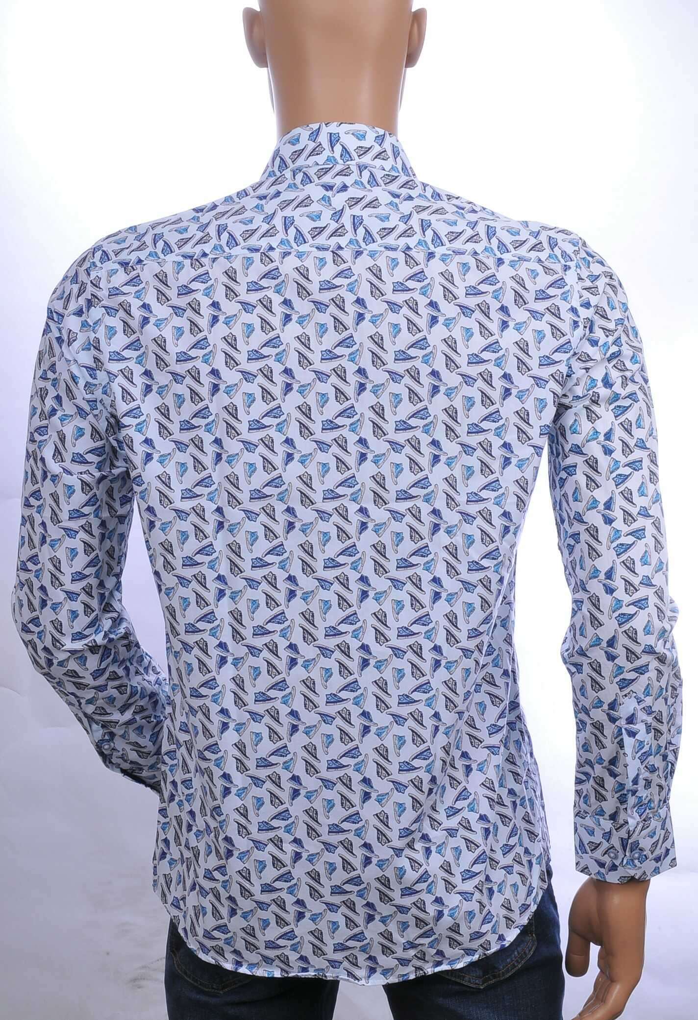 CARTER DAVIS slim fit allover converse sportschoenen dessin heren overhemd Wit