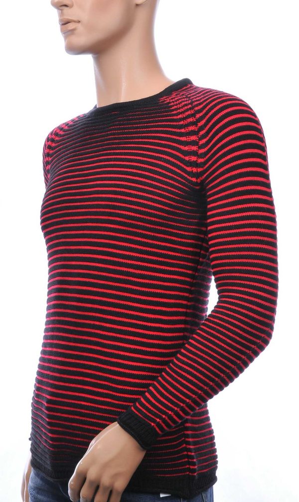 Oxcid Moncler DIOR Philipp Plein PRADA Louis Vuitton GUCCI VERSACE KENZO Dsquared2 Levi's CHASIN G-STAR DOLCE & GABBANA DIESEL PME LEGEND WAM DENIM LACOSTE trendy grof gebreide heren wintertrui met horizontale strepen Rood