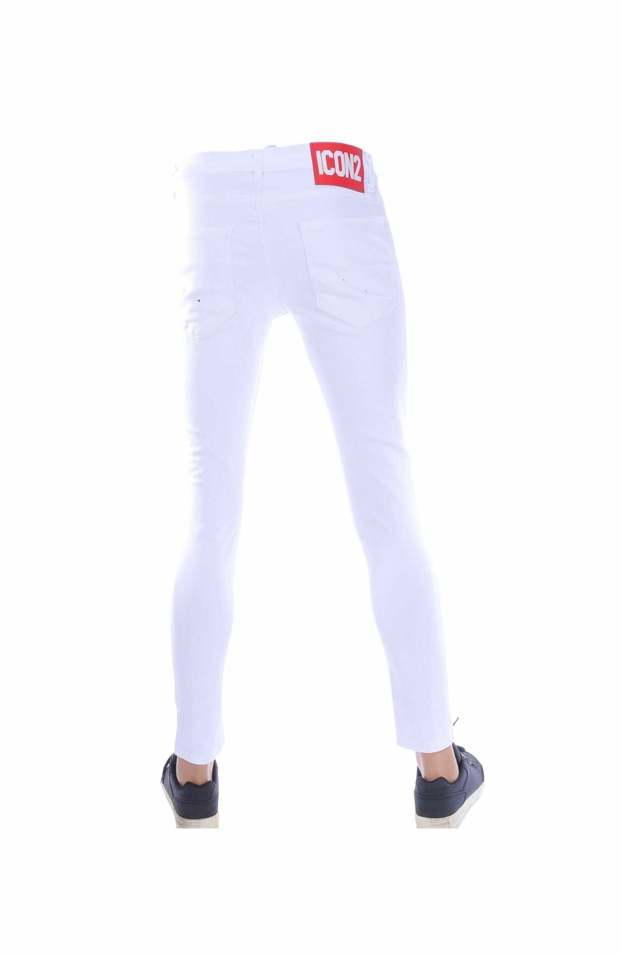 ICON2 jeans, gescheurde witte jeans heren, skinny fit heren jeans, slim fit heren jeans wit, stretch jeans heren, hipster jeans heren, streetwear jeans heren, verfspatten jeans, trendy heren broek, urban fashion heren, designer jeans heren, heren jeans met scheuren, witte streetstyle jeans, online jeans kopen, online jeans bestellen, Kledingwinkel in Nijmegen, Charra in Nijmegen