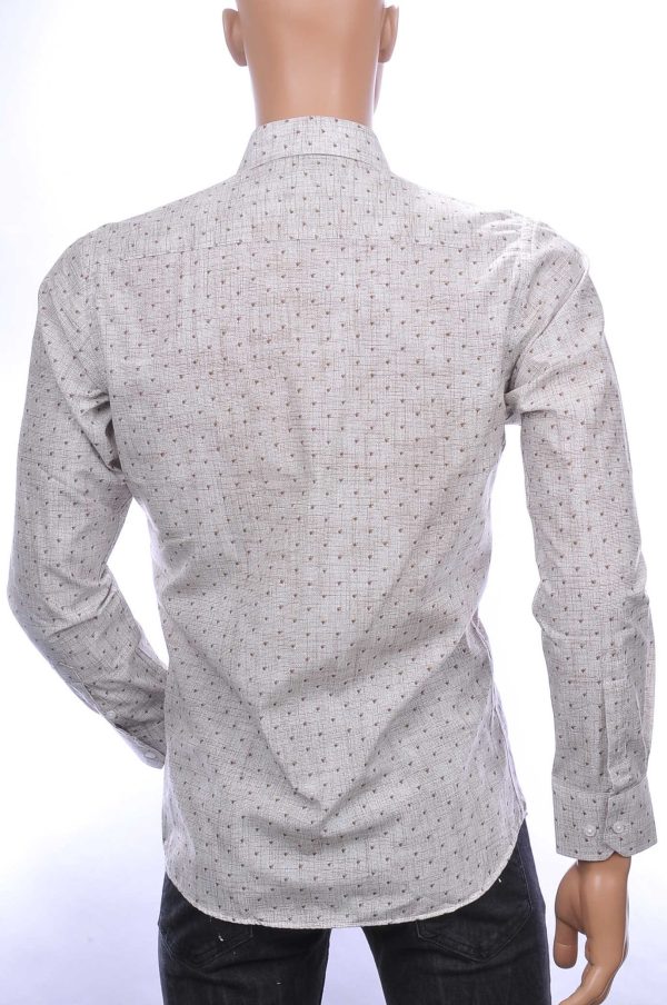 CARTER & DAVIS Blue Industry Wolff Blitz Moncler DIOR Philipp Plein PRADA Louis Vuitton GUCCI VERSACE KENZO Dsquared2 Levi's CHASIN G-STAR DOLCE & GABBANA DIESEL PME LEGEND WAM DENIM LACOSTE modern fit allover driehoekjes dessin heren overhemd Beige