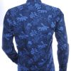 Corrino Italiaans regular fit allover bloemen dessin heren overhemd Navy