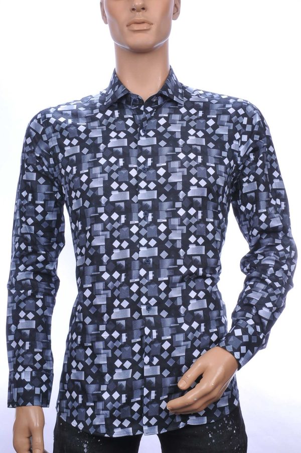 CORRINO TOMMY HILFIGER Suitable Vanguard OLYMP State of Art Blue Industry A fish named fred Wolff Blitz Moncler DIOR Philipp Plein PRADA Louis Vuitton GUCCI VERSACE KENZO Dsquared2 Levi's CHASIN G-STAR DOLCE & GABBANA DIESEL PME LEGEND WAM DENIM LACOSTE modern fit allover geometrische dessin heren overhemd Zwart