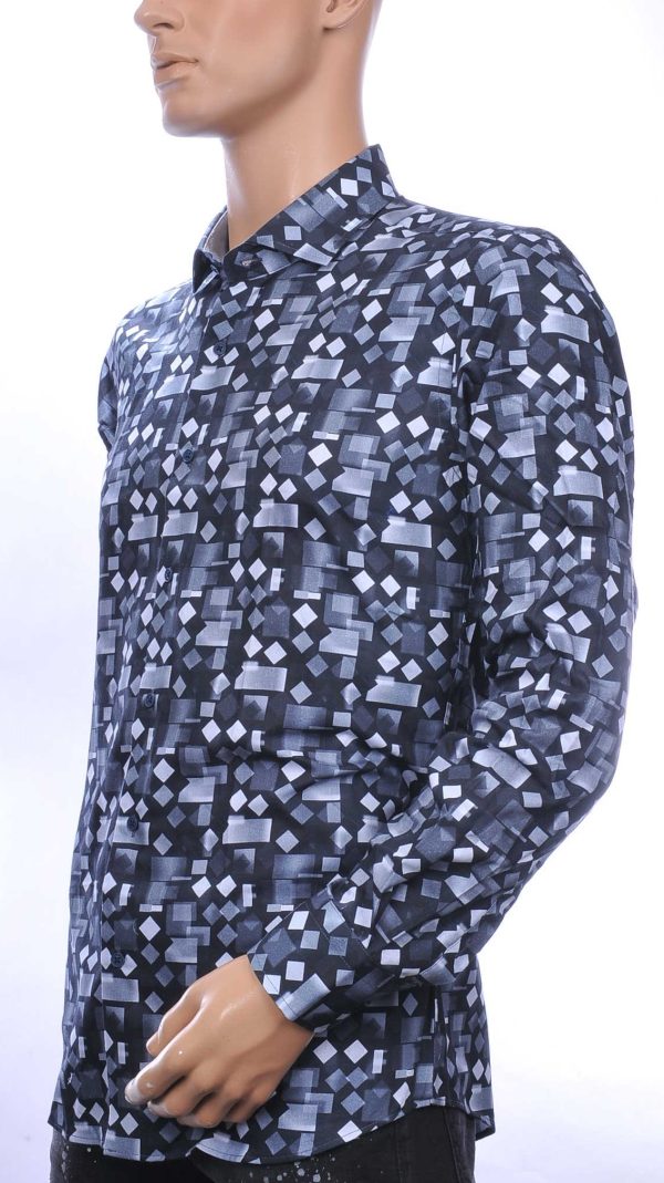 CORRINO TOMMY HILFIGER Suitable Vanguard OLYMP State of Art Blue Industry A fish named fred Wolff Blitz Moncler DIOR Philipp Plein PRADA Louis Vuitton GUCCI VERSACE KENZO Dsquared2 Levi's CHASIN G-STAR DOLCE & GABBANA DIESEL PME LEGEND WAM DENIM LACOSTE modern fit allover geometrische dessin heren overhemd Zwart